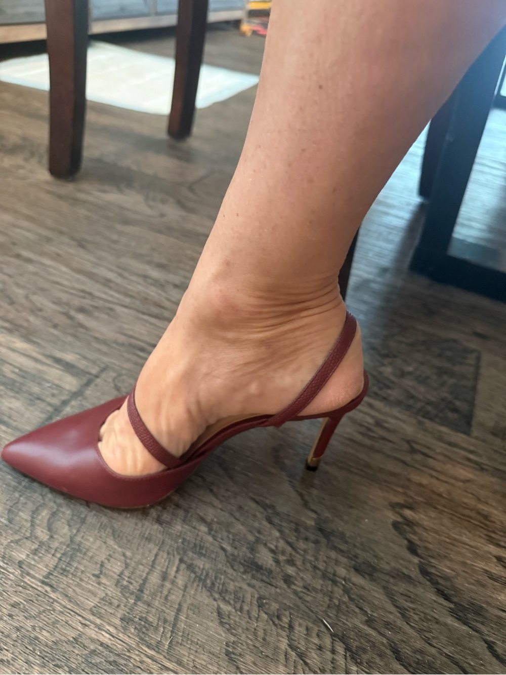Aldo Pointed Slingback Heels in Wine Burgundy - Picture 4 of 5